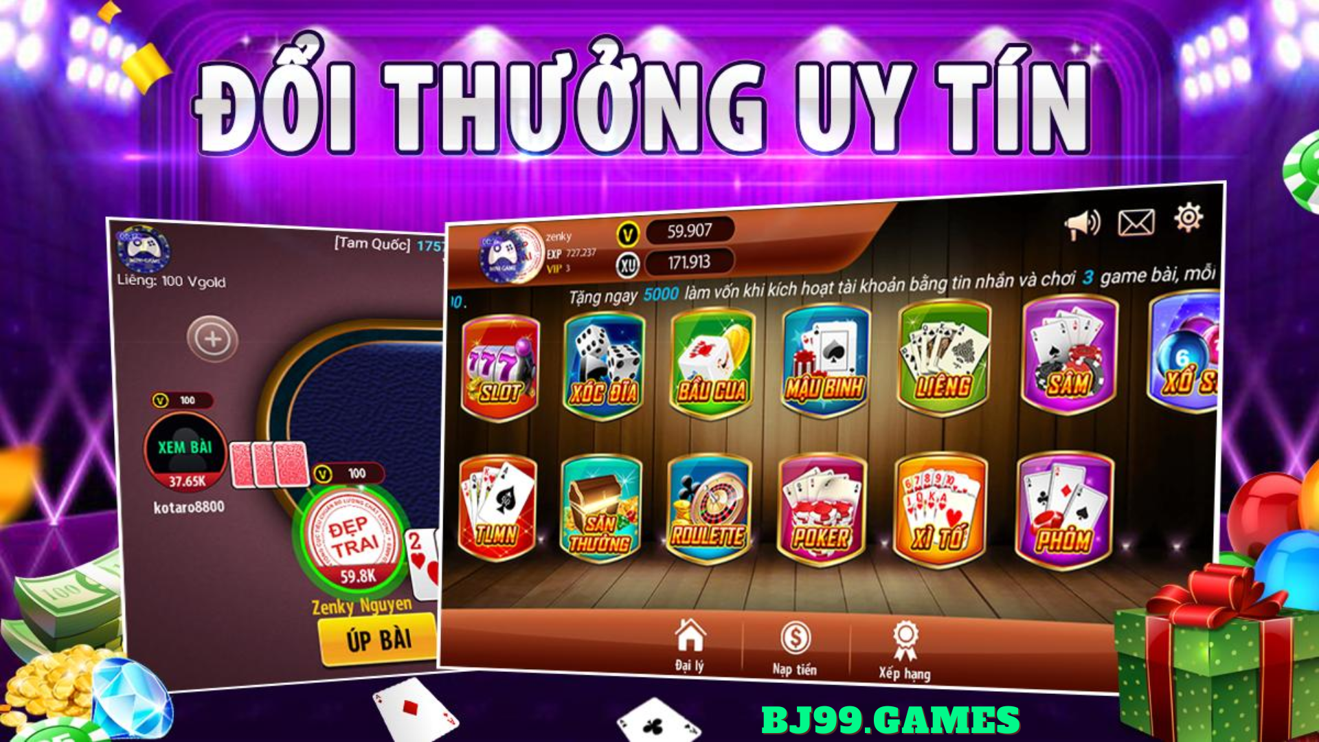 GAMES BÀI ĐỔI THƯỞNG BJ99 