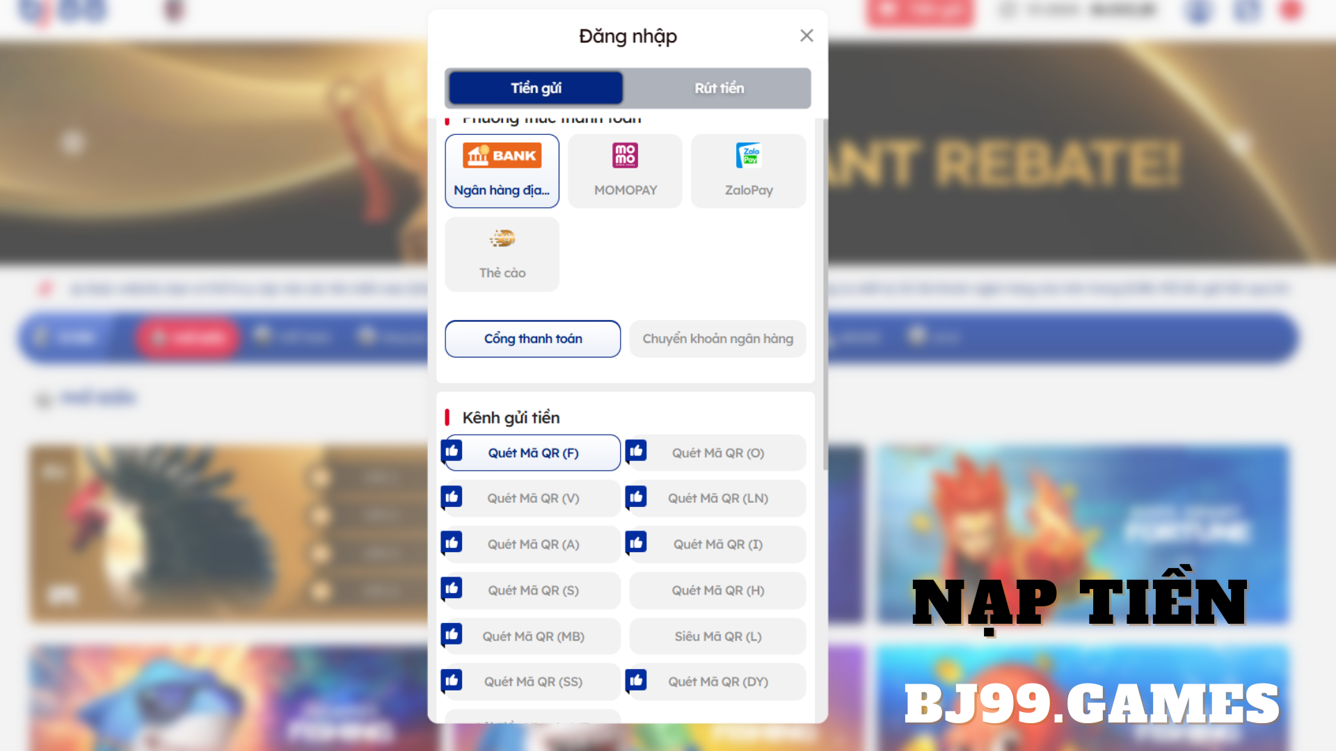 HƯỚNG DẪN NẠP TIỀN | BJ99