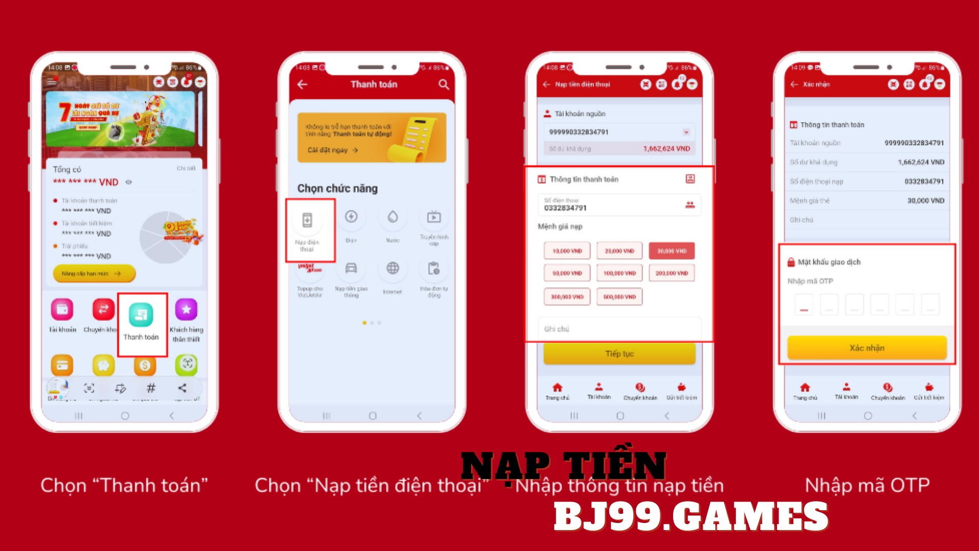 nạp tiền BANKING | BJ99 